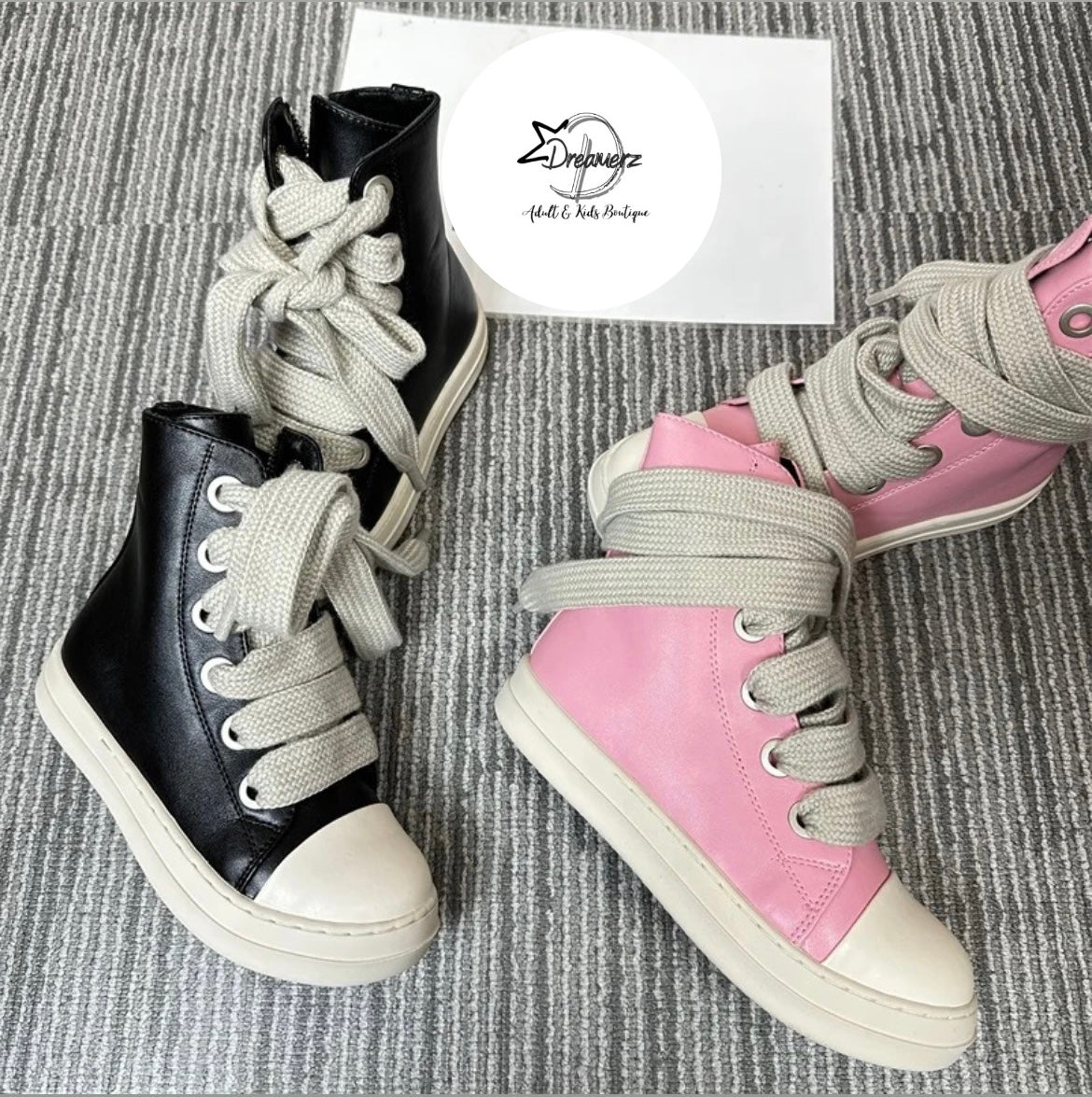 Kids Rick Owens Like High Top Sneakers – Dreamerz, LLC