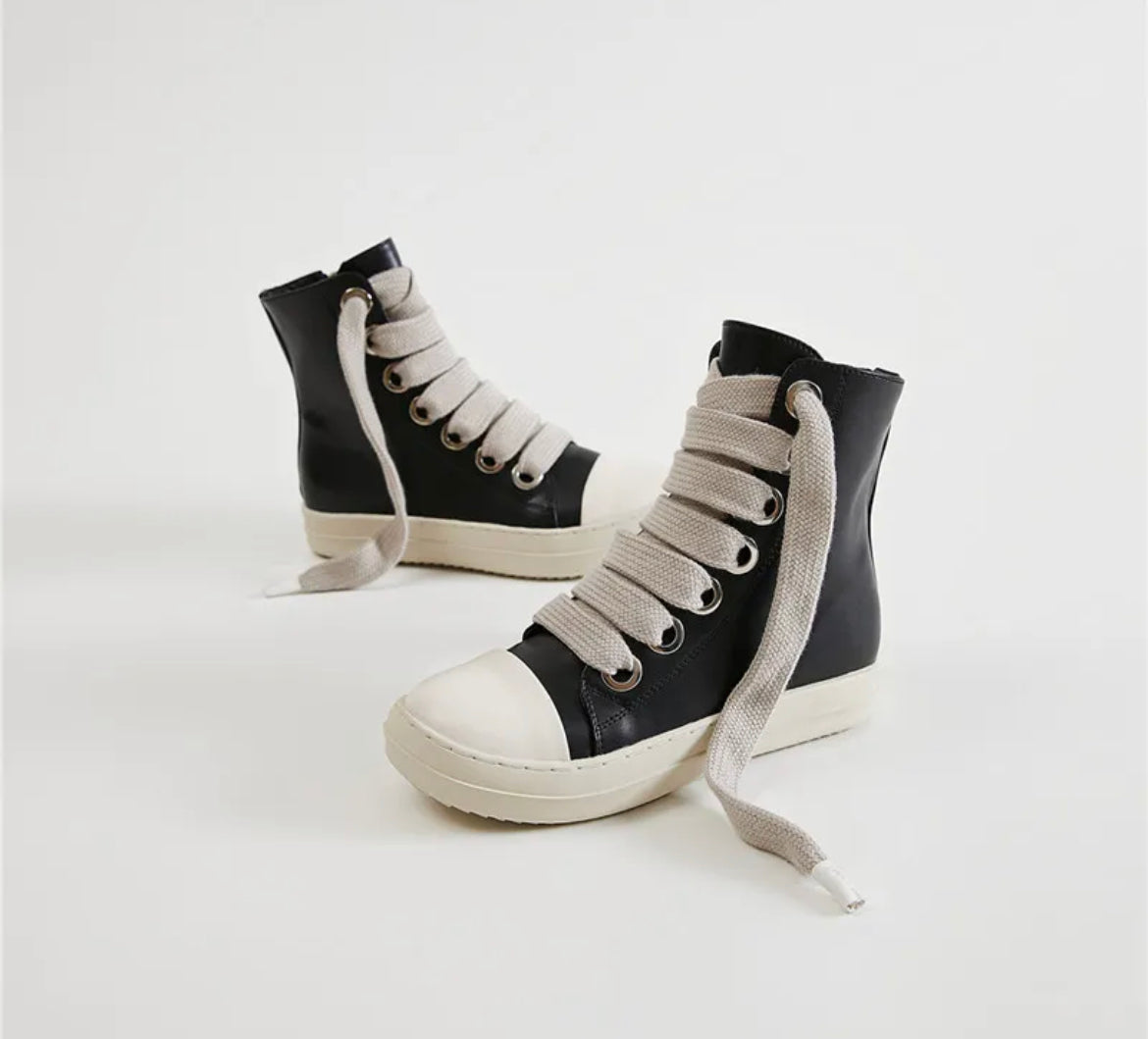 Agent Rick Owens High Top Sneaker Thick Laces- Black – Dreamerz, LLC