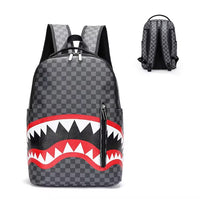 Sprayground Like Style Shark Backpack Black and Grey