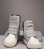 Kids Rick Owens Like High Top Sneakers- Silver