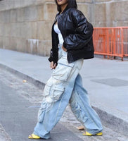 High Rise Cargo Jeans