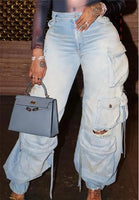 High Rise Cargo Jeans