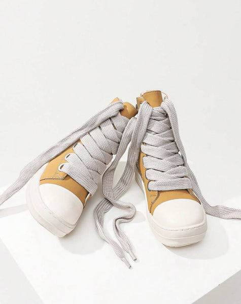 Rick Owens Like High Top Sneakers- Camel