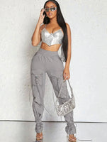 Parachute Laced Up Joggers Gray- SALE