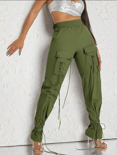 Parachute Laced Up Joggers Olive