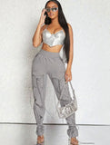 Parachute Laced Up Joggers Gray- SALE