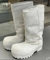 Alaska Fur Tall Boots- White
