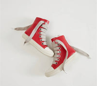 Agent Rick Owens High Top Sneaker Thick Laces- Red