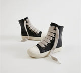 Overstock Agent Rick Owens High Top Sneaker Thick Laces- Black