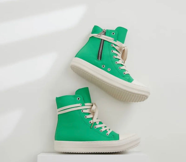 Agent Rick Owens High Top Sneaker Small Laces- Green