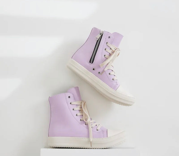 Agent Rick Owens High Top Sneaker Small Laces- Lavender