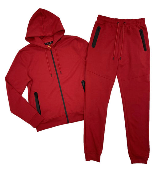 Red Mens Jogger Tech Set