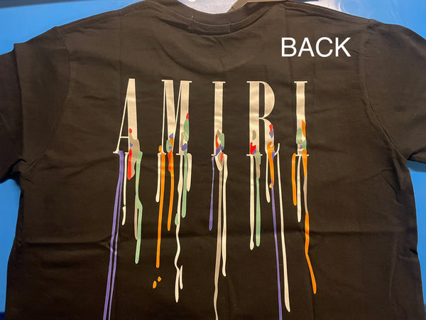 amiri t shirt, Amiri Paint Drip logo T-shirt White