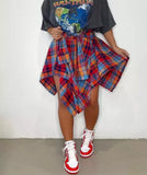 Plaid Tied around Waist Skirt