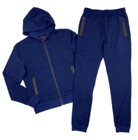 Navy Blue Mens Jogger Tech Set